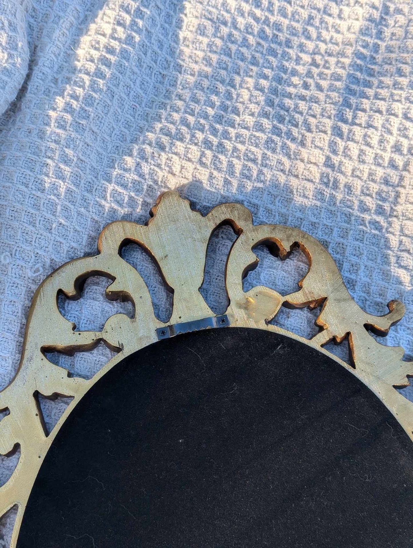 Hand Engraved Bookish Vintage Gold Mirror