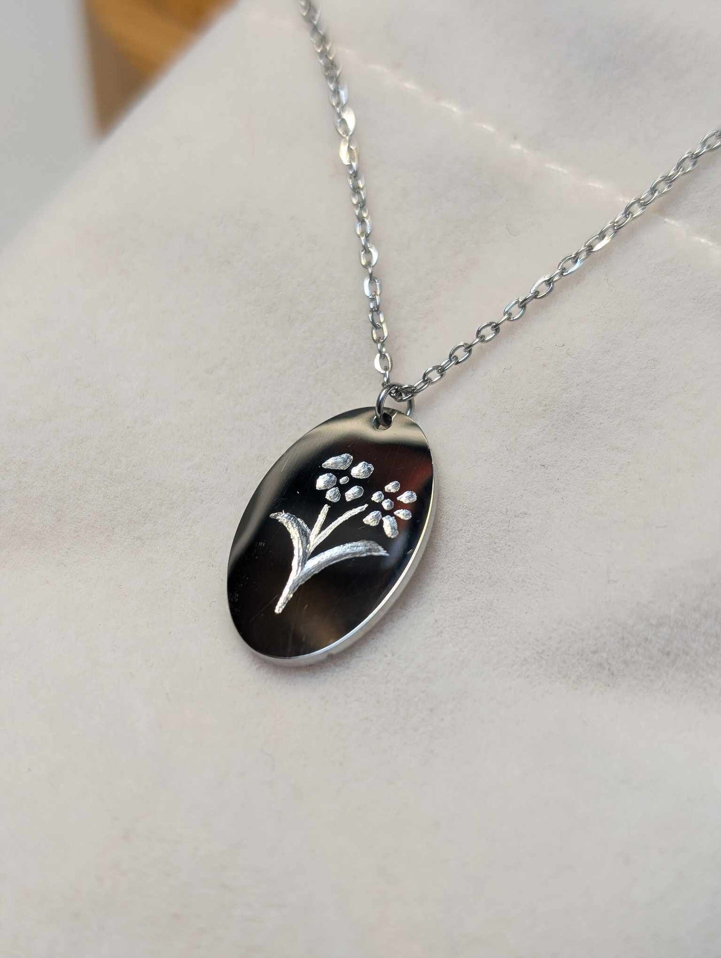 Hand Engraved Silver Necklace