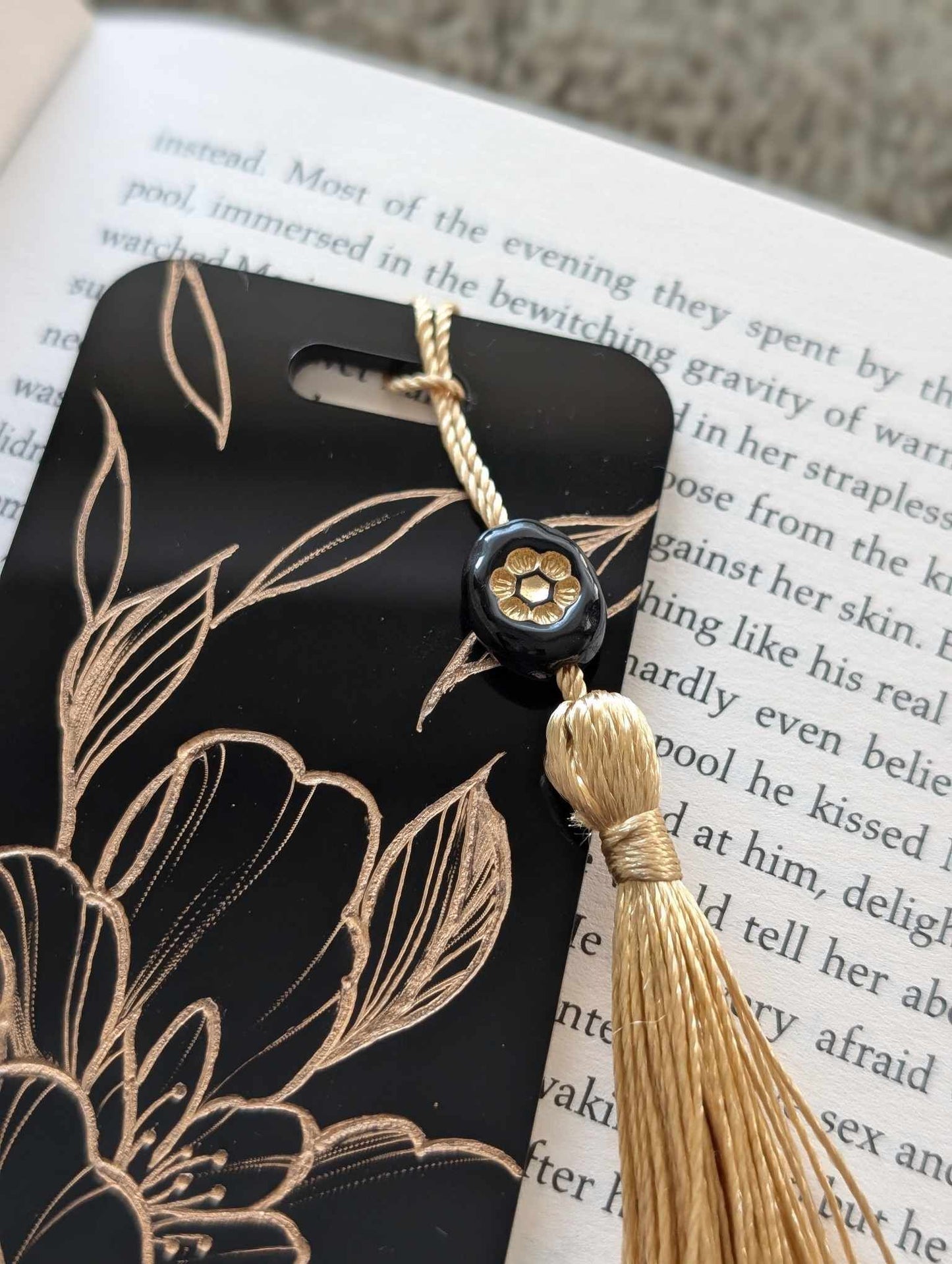 Black & Gold Acrylic Bookmark