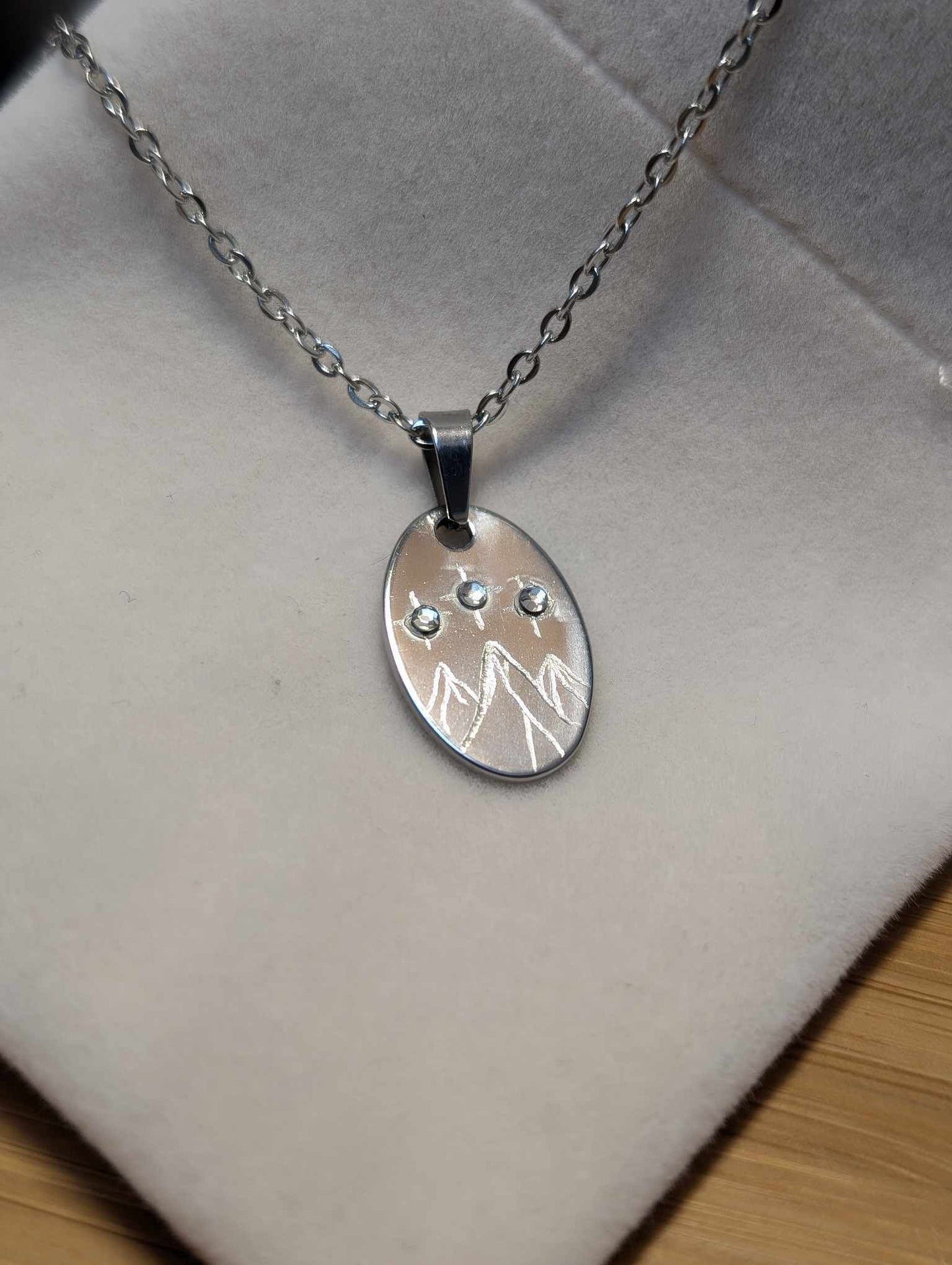 Hand Engraved Bookish Pendant Silver Necklace