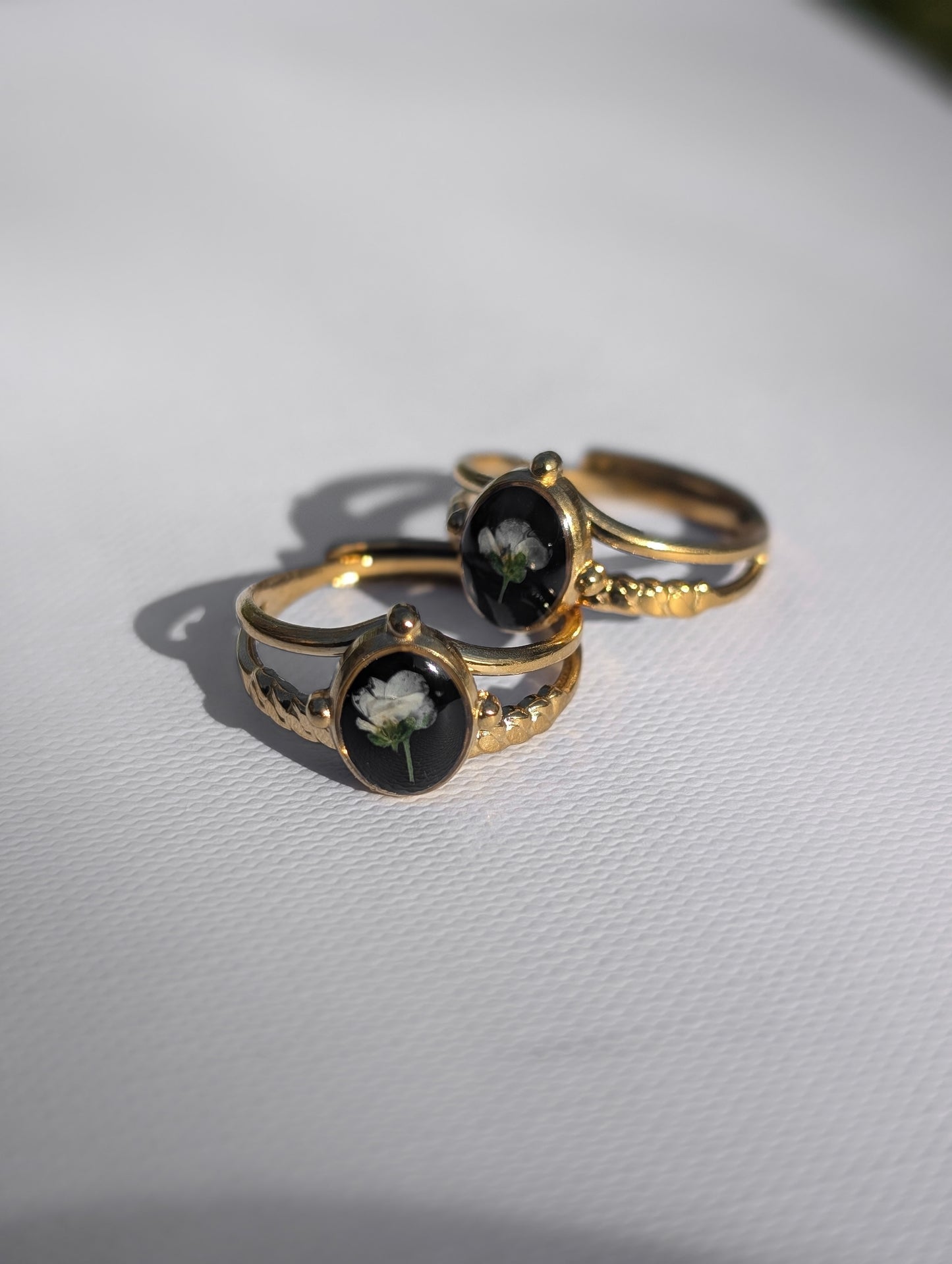 Gold Flower Crown Adjustable Ring