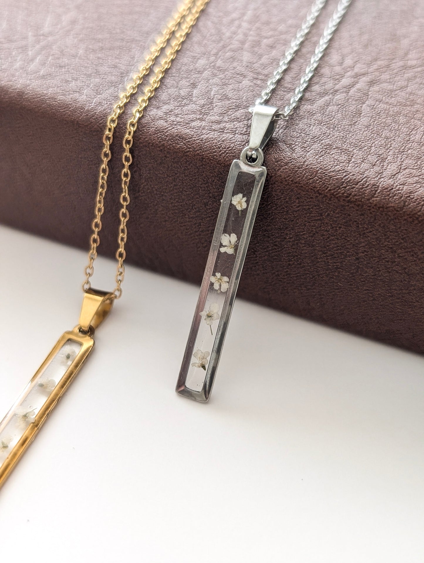 Tiny Delicate Wildflowers | Stainless Steel Necklace