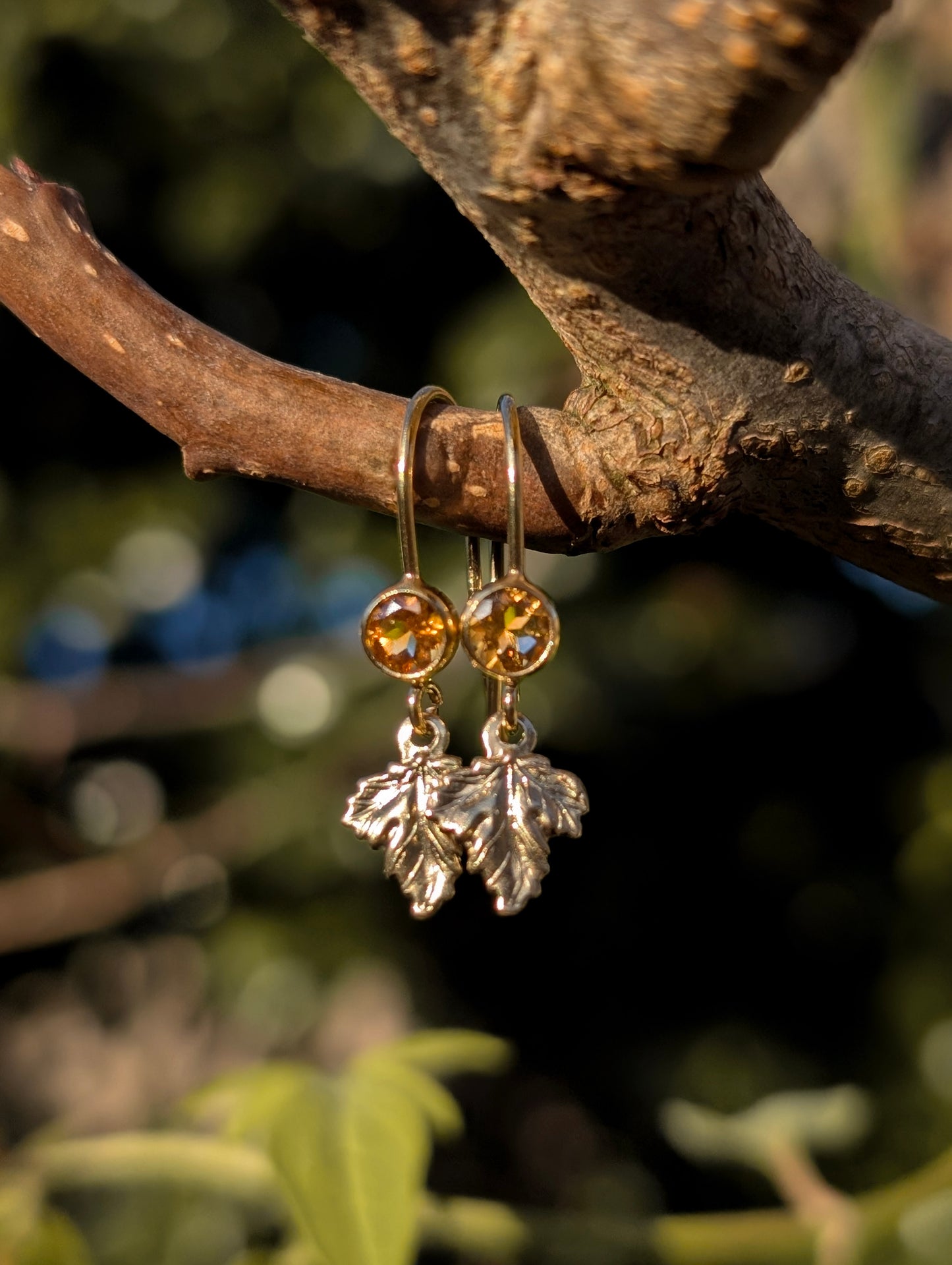 'Maple Sunrise' Citrine Earrings
