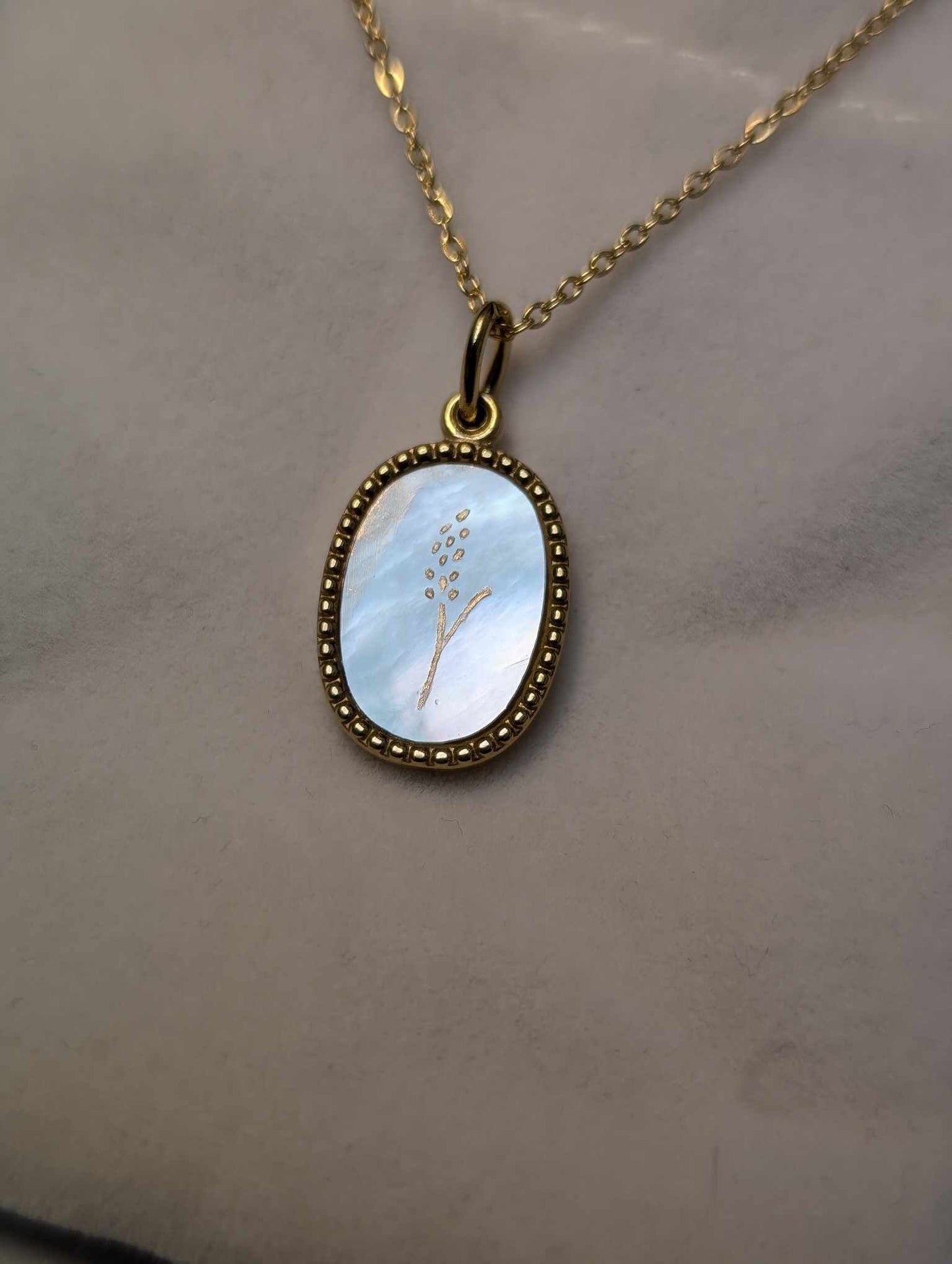 Hand Engraved Gold Necklace