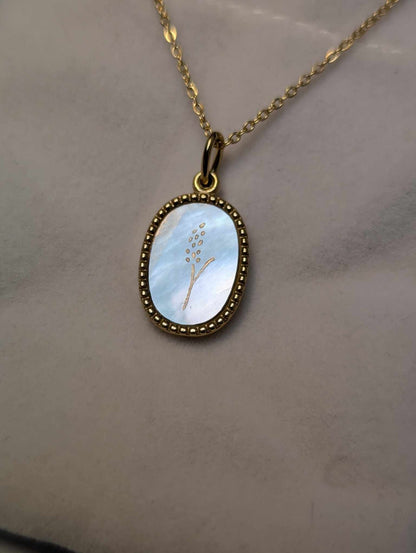 Hand Engraved Gold Necklace