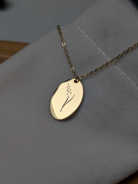 Hand Engraved Gold Necklace