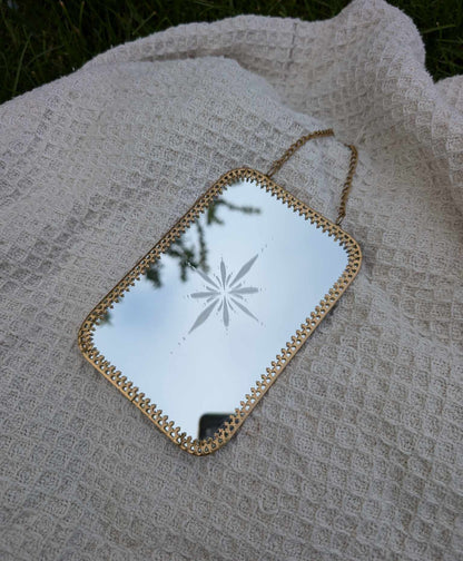 Hand Engraved Gold Frame Mirror