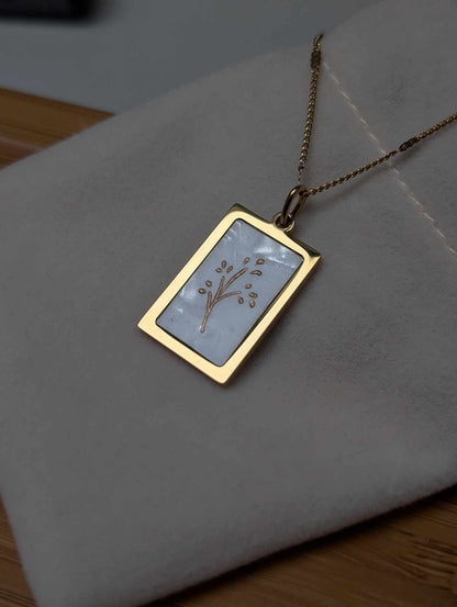 Hand Engraved Gold Necklace