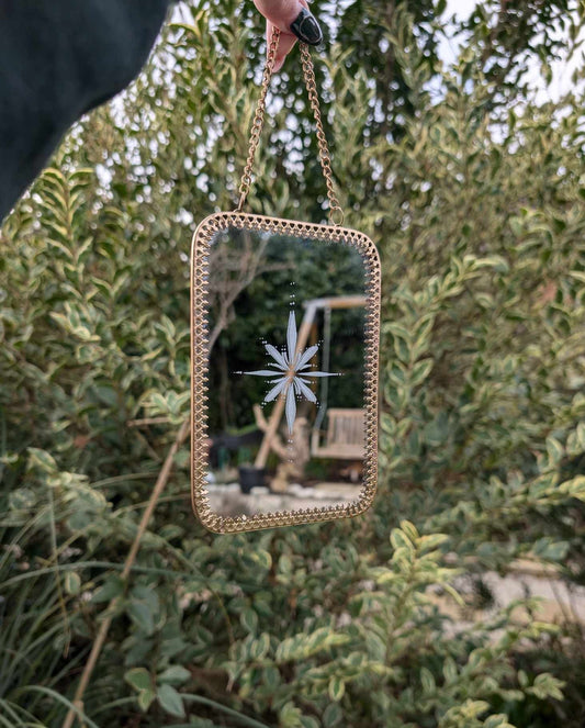 Hand Engraved Gold Frame Mirror