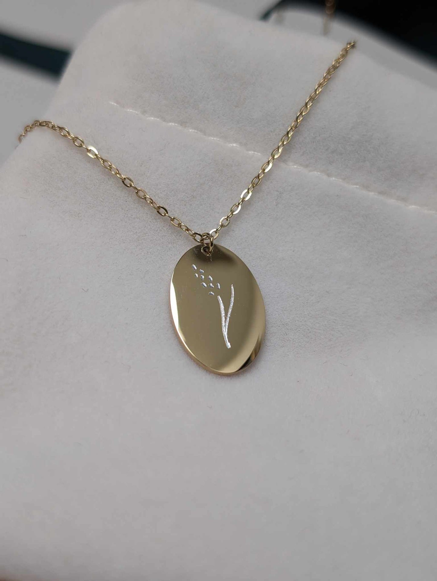 Hand Engraved Gold Necklace