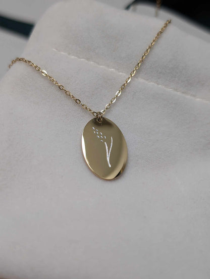 Hand Engraved Gold Necklace