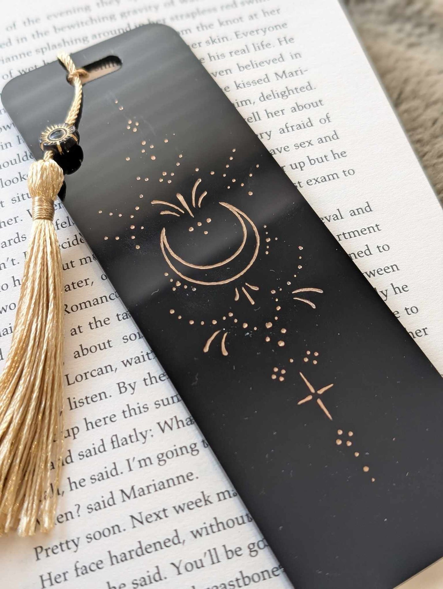 Black & Gold Acrylic Bookmark