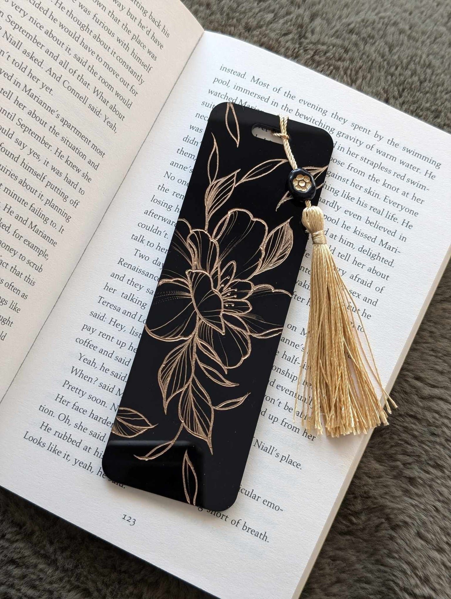 Black & Gold Acrylic Bookmark