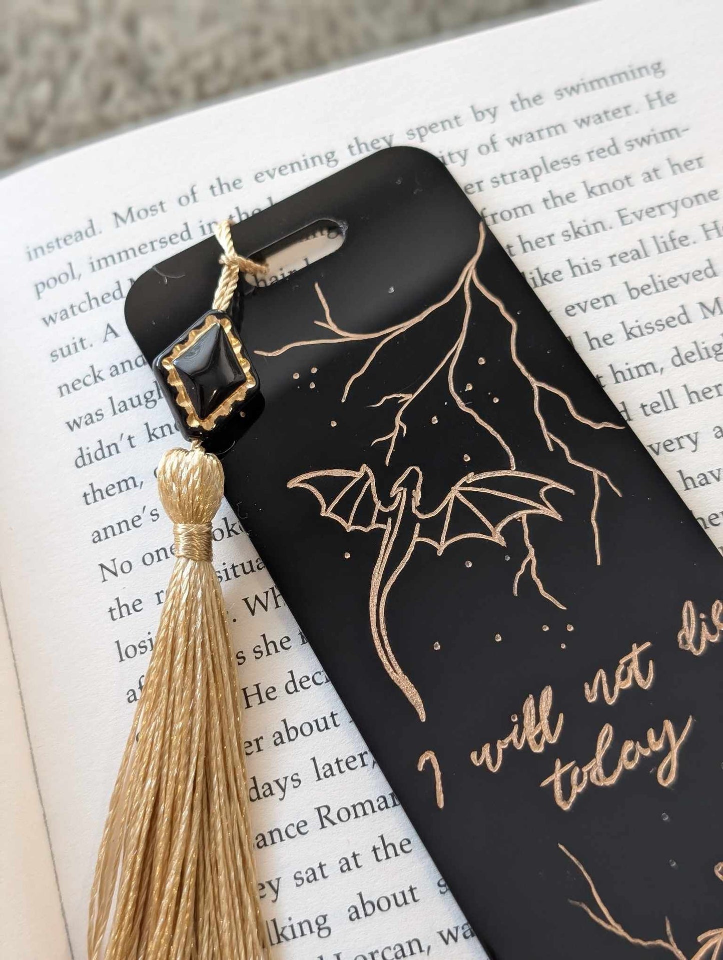 Black & Gold Acrylic Bookmark