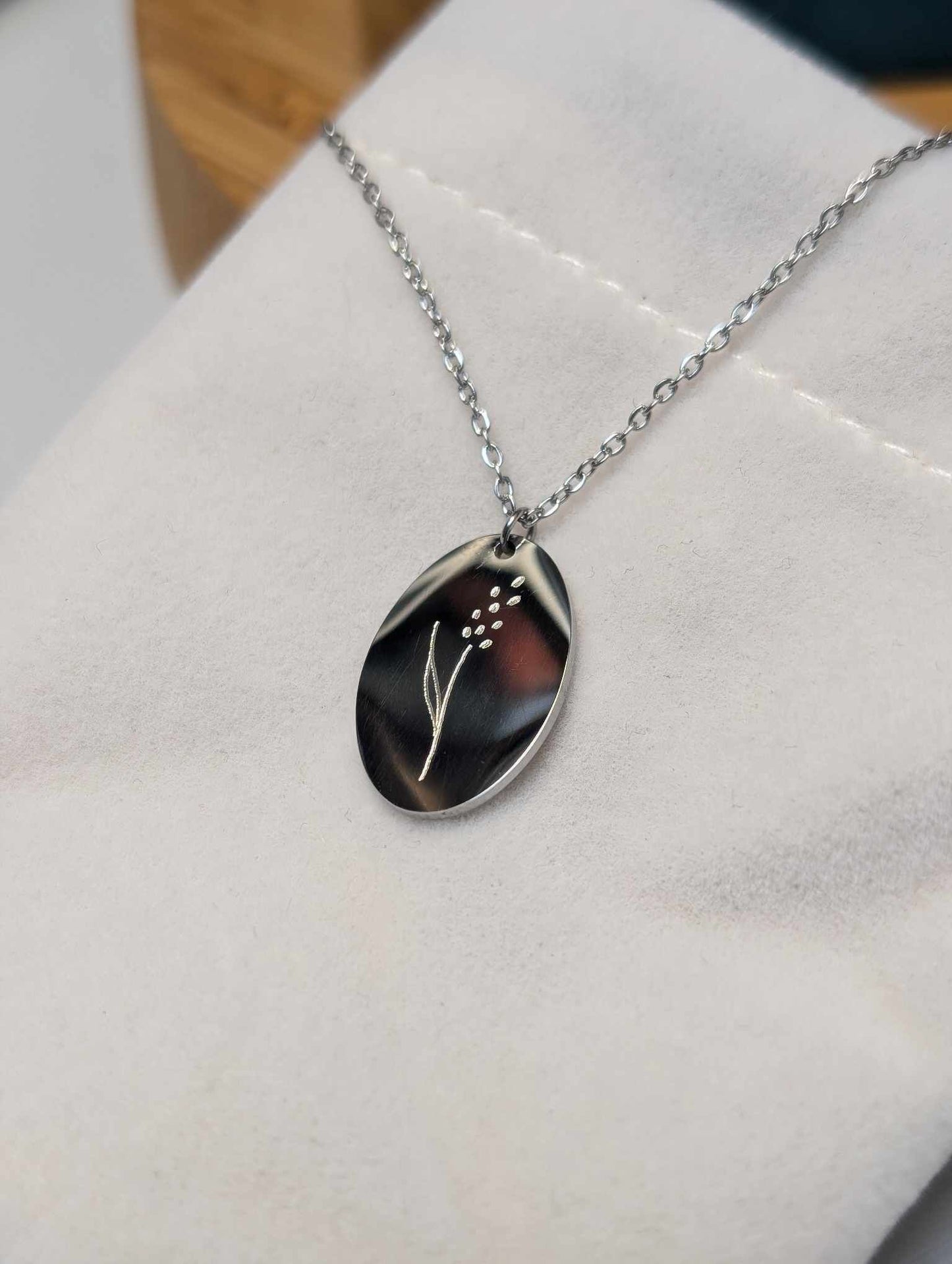 Hand Engraved Silver Necklace