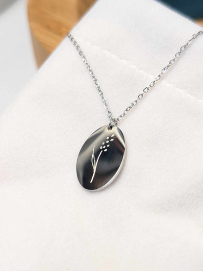 Hand Engraved Silver Necklace