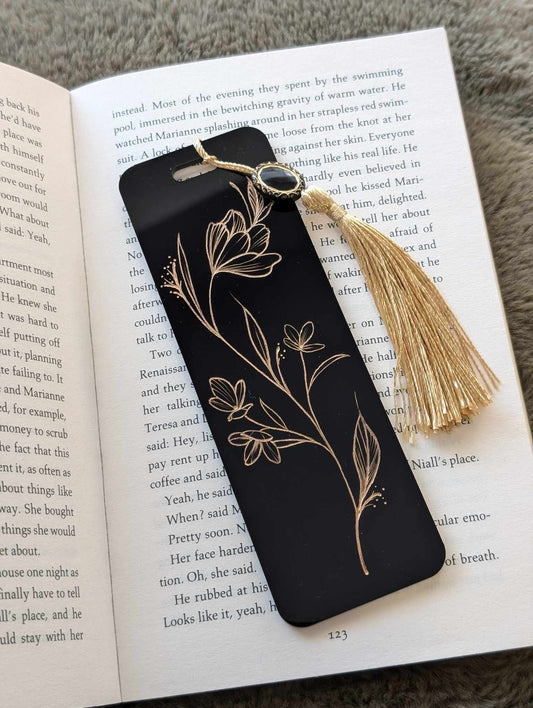 Black & Gold Acrylic Bookmark
