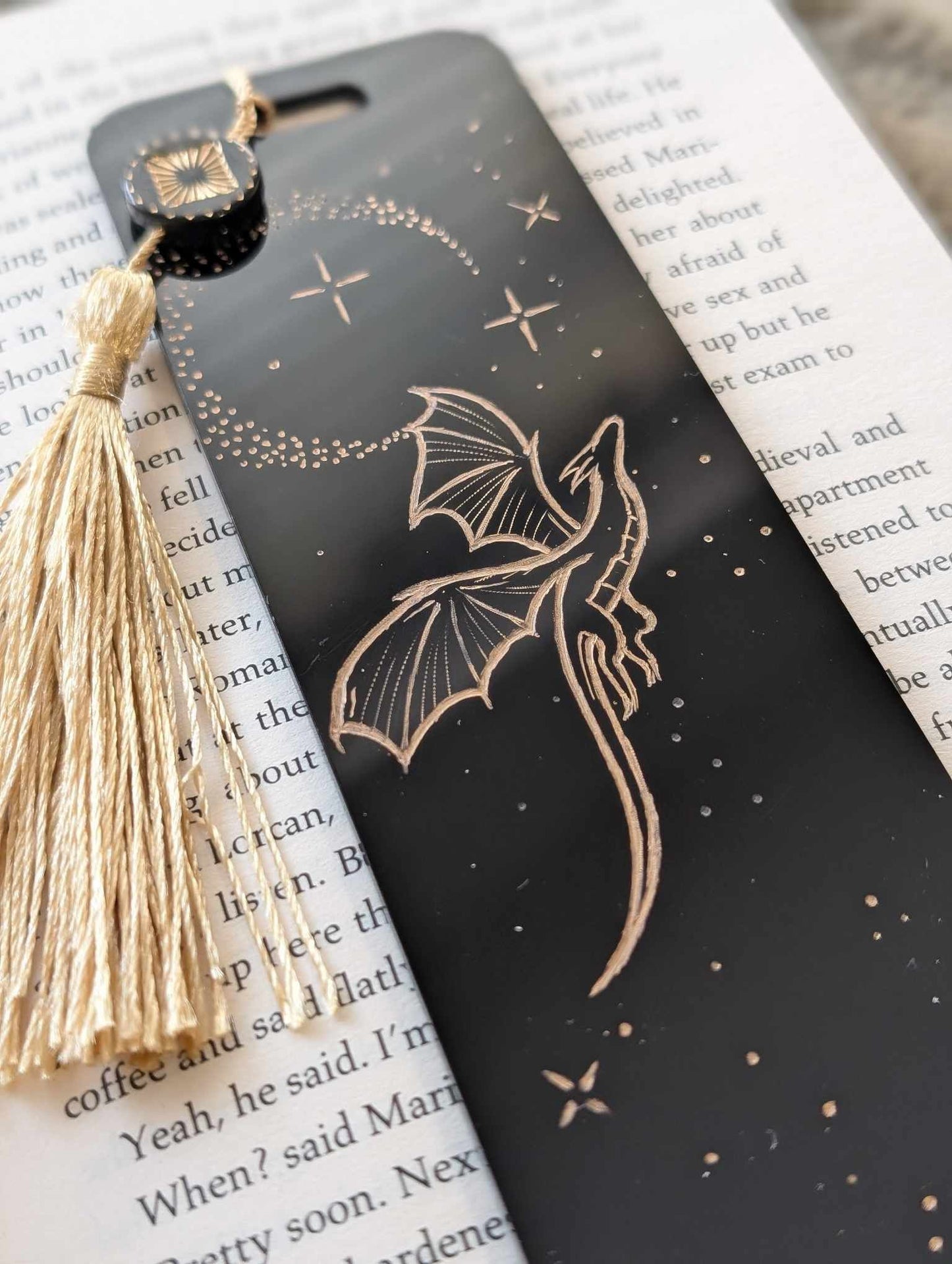 Black & Gold Acrylic Bookmark
