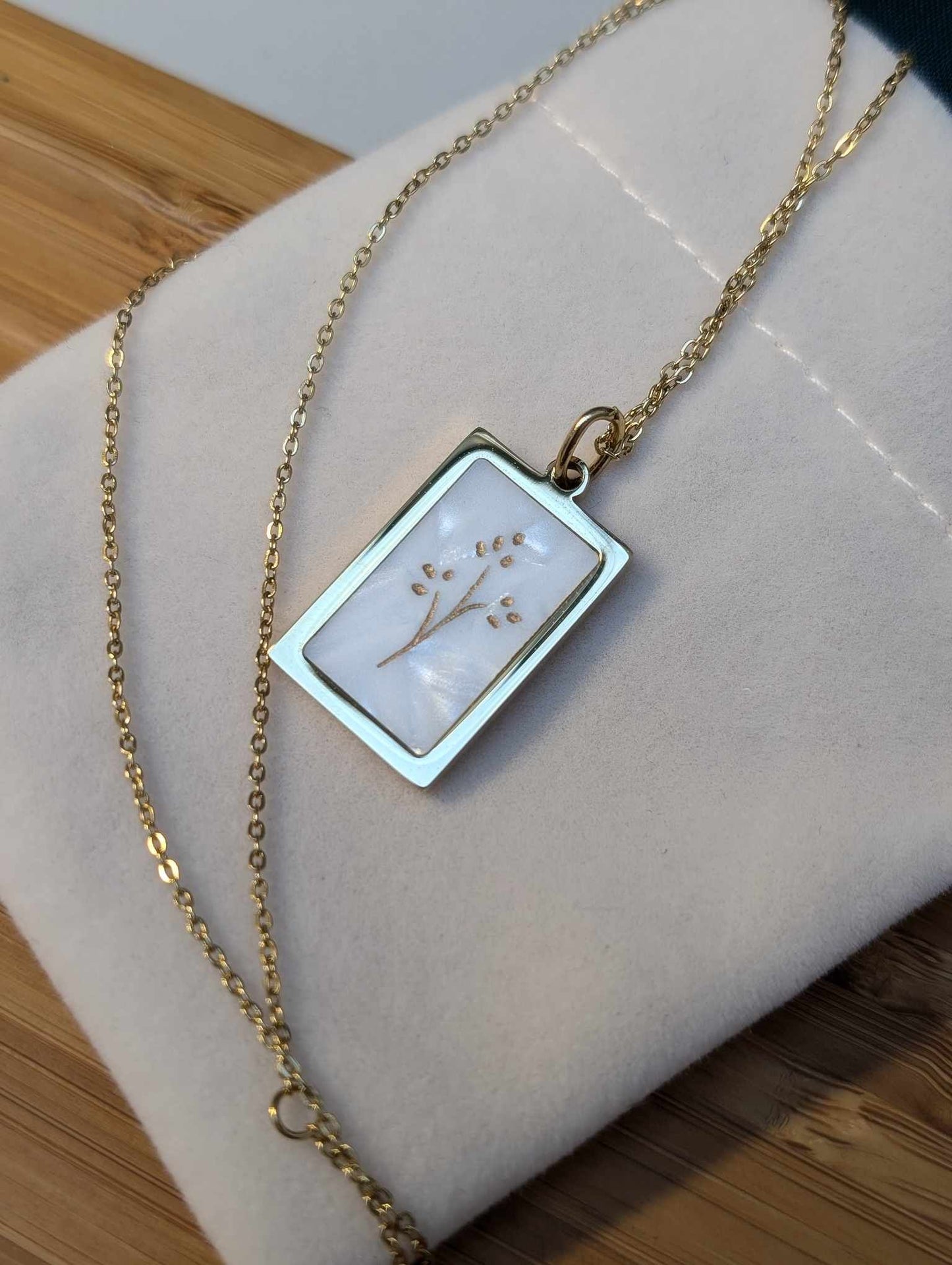 Hand Engraved Gold Necklace
