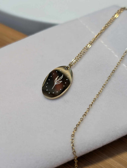 Hand Engraved Gold Necklace