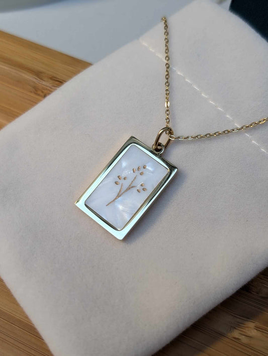 Hand Engraved Gold Necklace