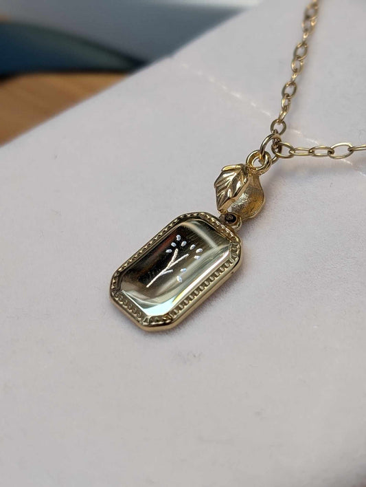 Hand Engraved Gold Necklace