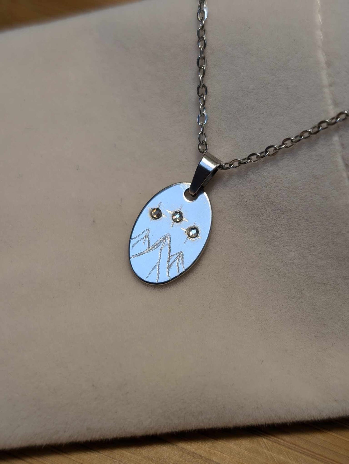 Hand Engraved Bookish Pendant Silver Necklace