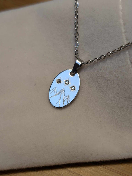 Hand Engraved Bookish Pendant Silver Necklace