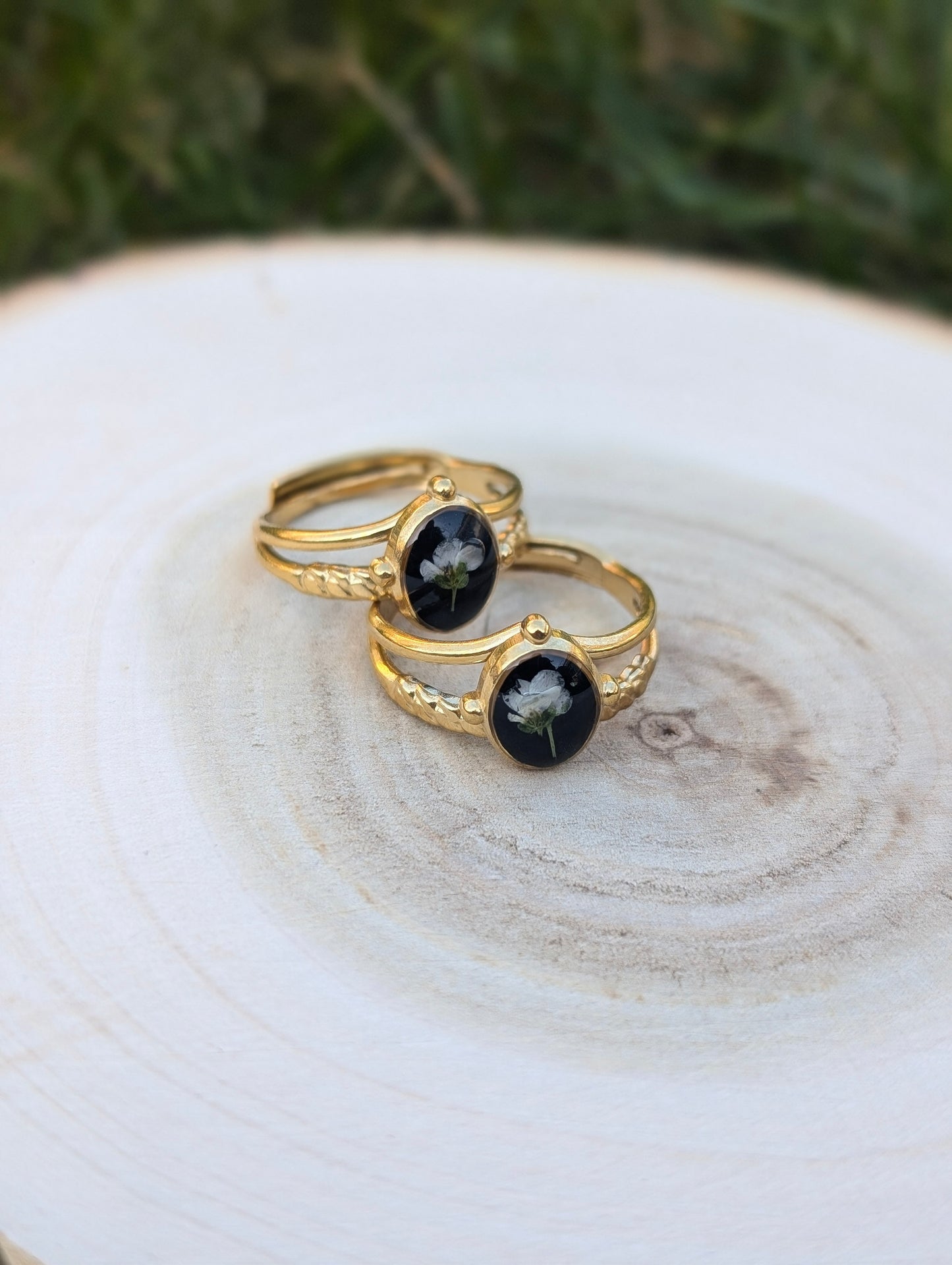 Gold Flower Crown Adjustable Ring