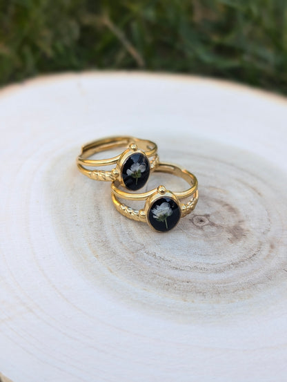 Gold Flower Crown Adjustable Ring