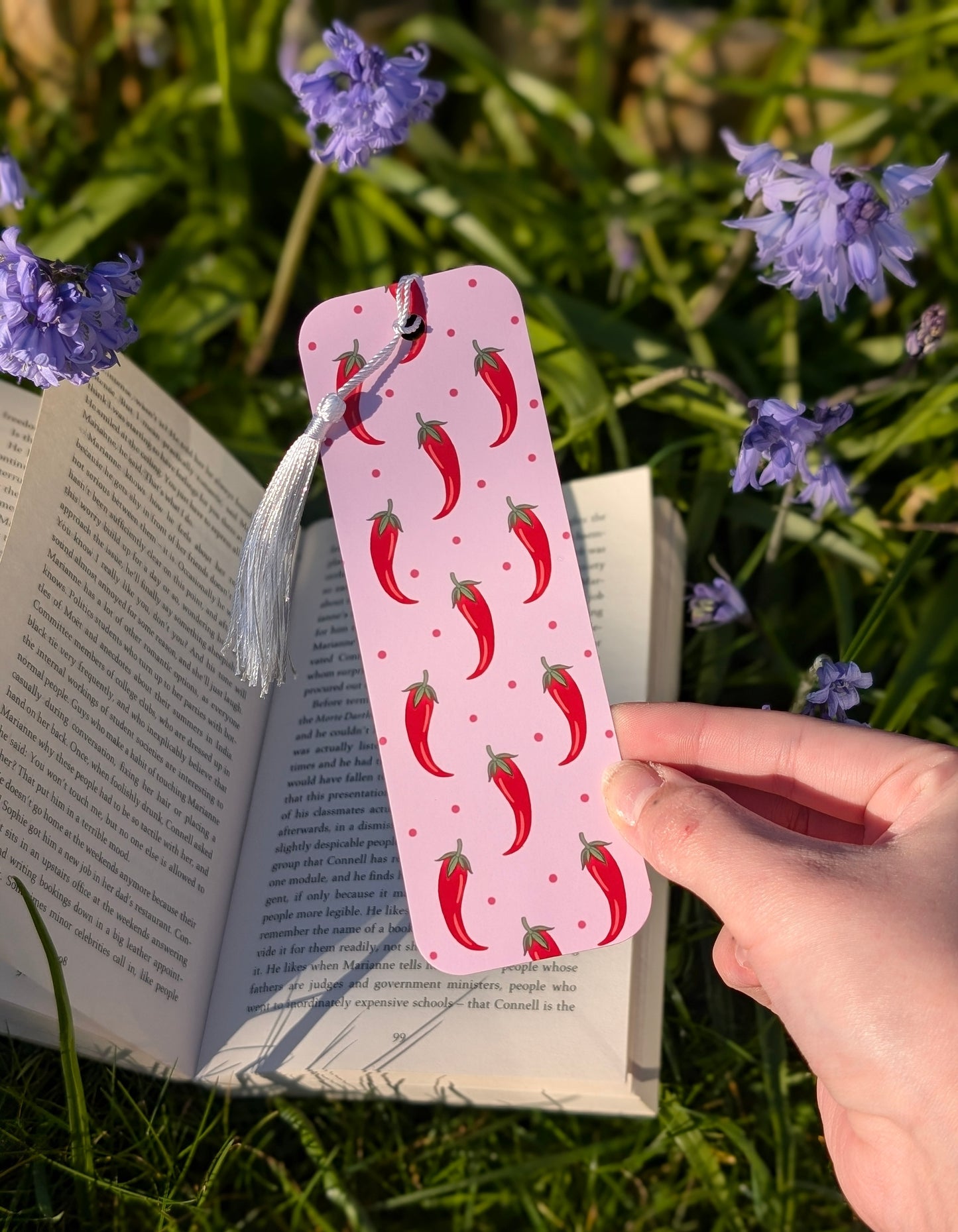 Spicy Pink and Red Chilli Bookmark