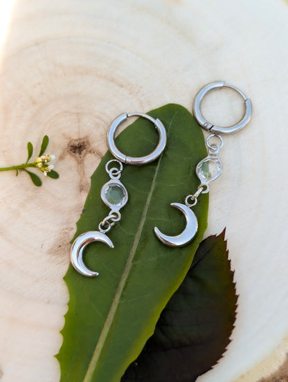 Celestial Moon | Stainless Steel Hoop Earrings