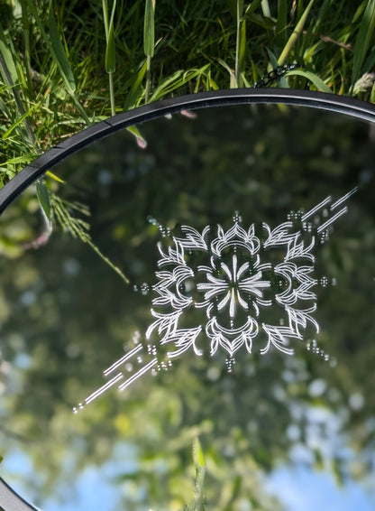 Hand Engraved Ornamental Round Mirror