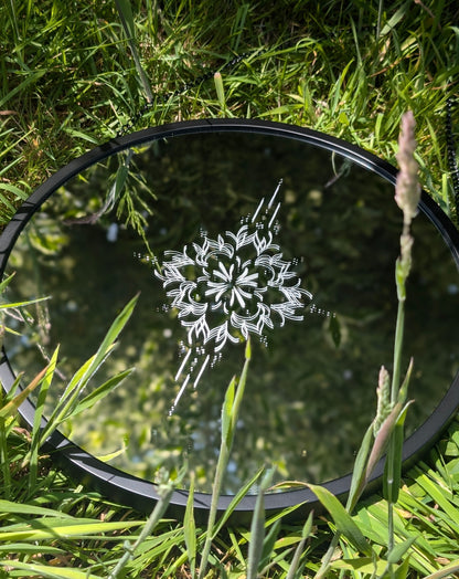 Hand Engraved Ornamental Round Mirror