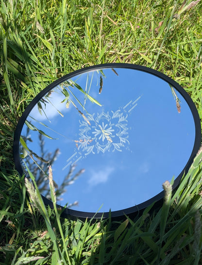 Hand Engraved Ornamental Round Mirror