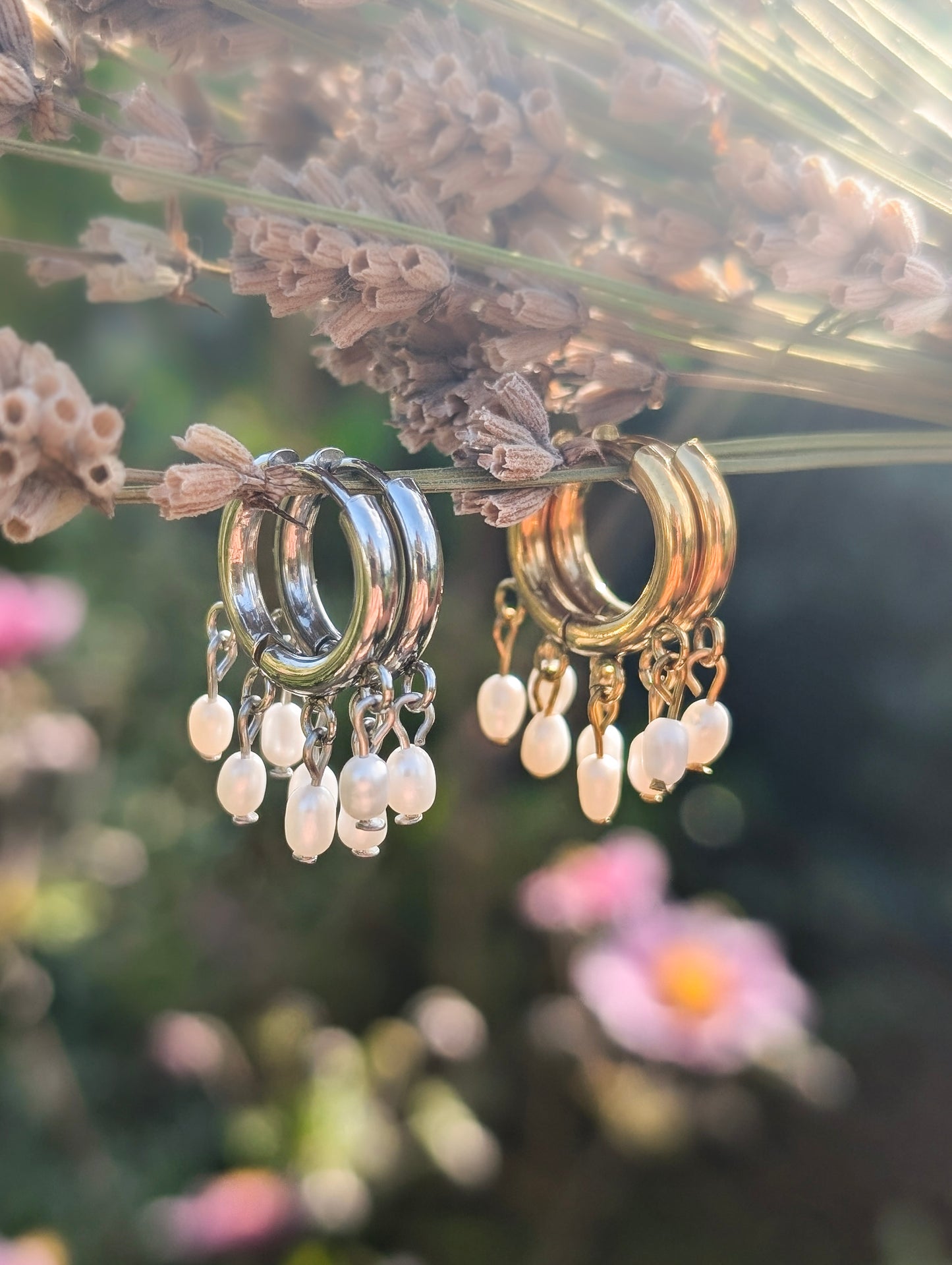 Fresh Water Pearls | Hoop Earrings