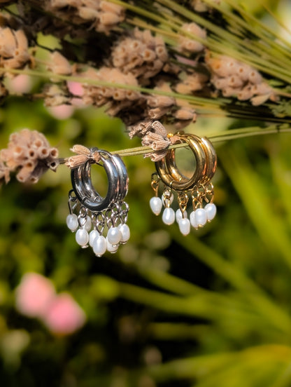Fresh Water Pearls | Hoop Earrings