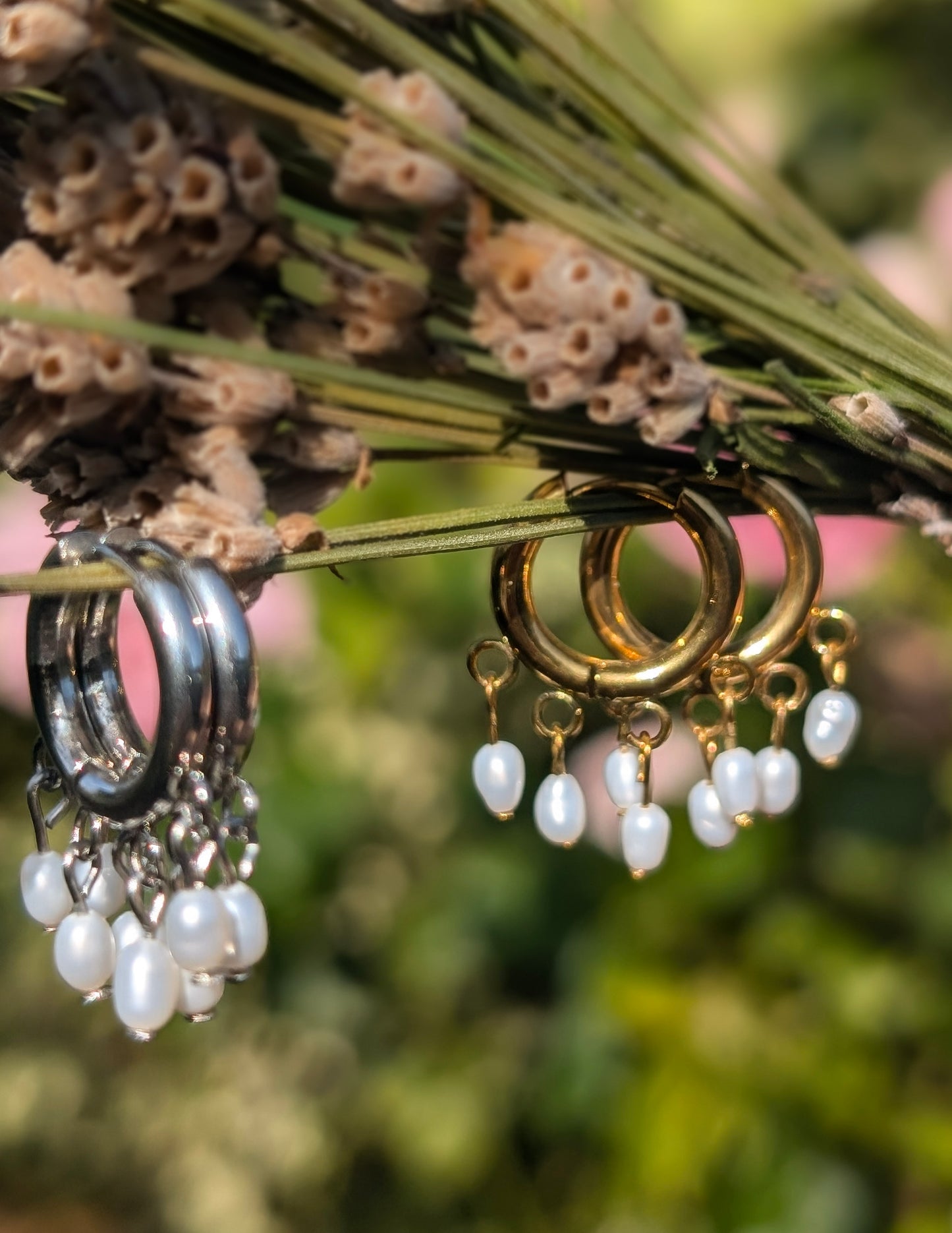 Fresh Water Pearls | Hoop Earrings