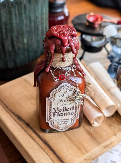 Vial of the Veiled Flame | Decorative Potion Bottle