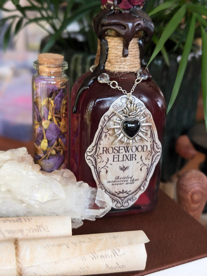 Rosewood Elixir | Decorative Potion Bottle