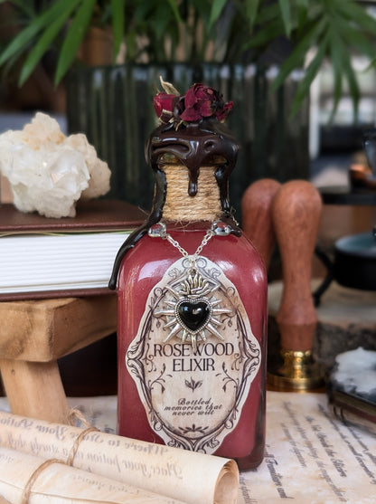 Rosewood Elixir | Decorative Potion Bottle