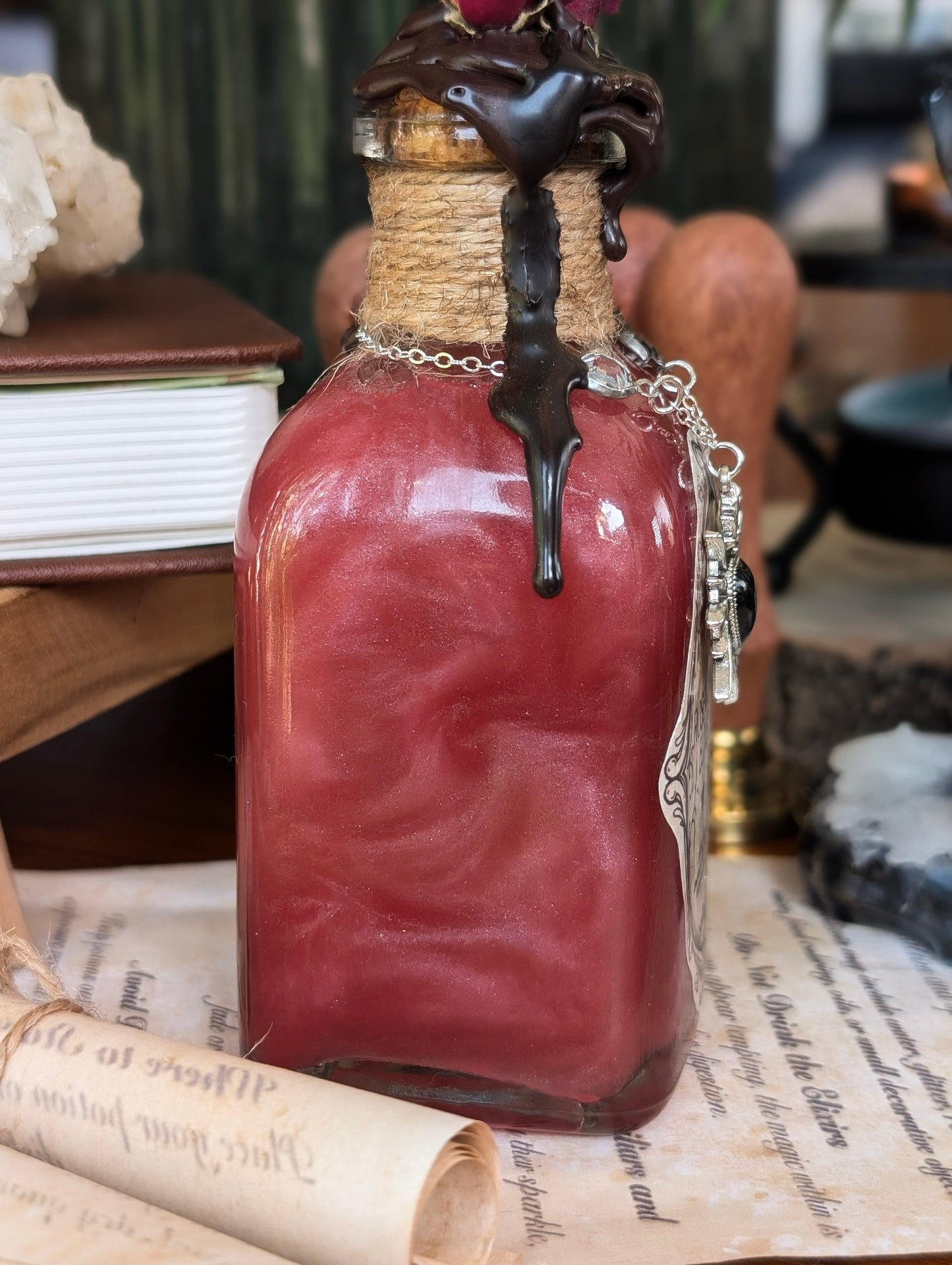 Rosewood Elixir | Decorative Potion Bottle