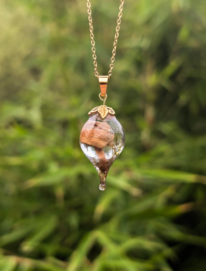 Enchanted Mushroom Droplet Necklace