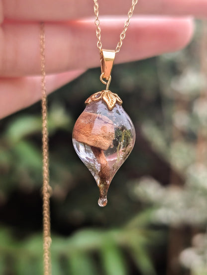 Enchanted Mushroom Droplet Necklace