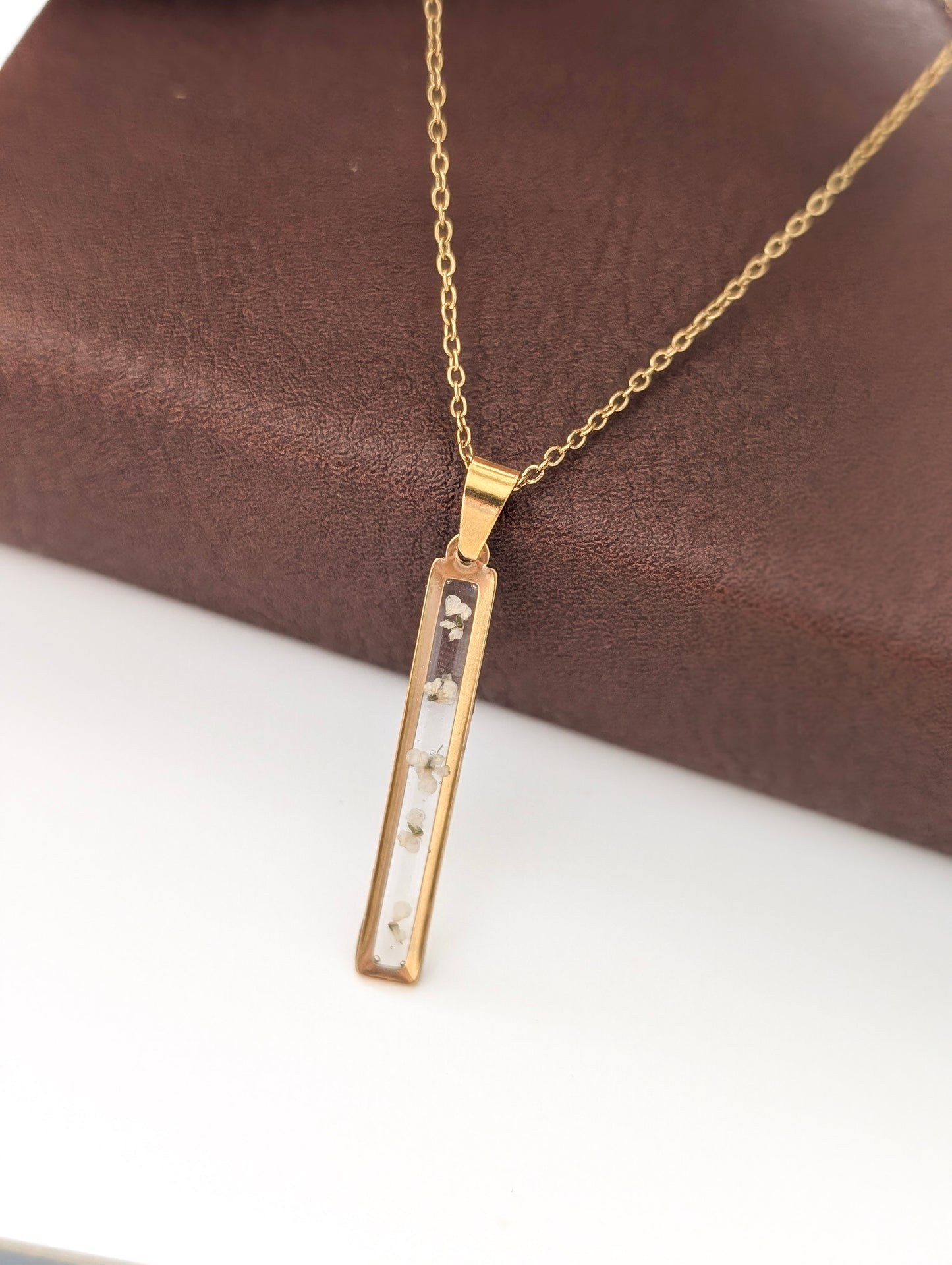 Tiny Delicate Wildflowers | Stainless Steel Necklace