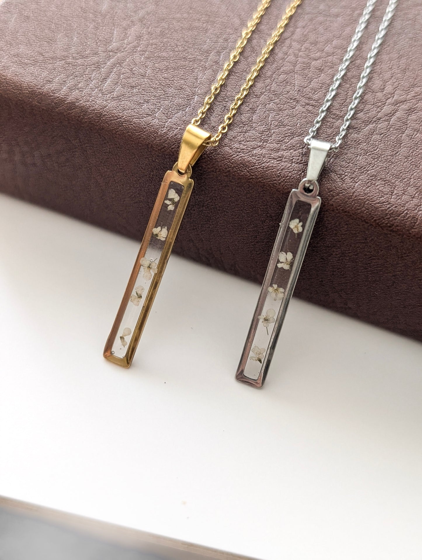 Tiny Delicate Wildflowers | Stainless Steel Necklace