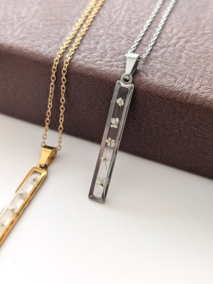 Tiny Delicate Wildflowers | Stainless Steel Necklace
