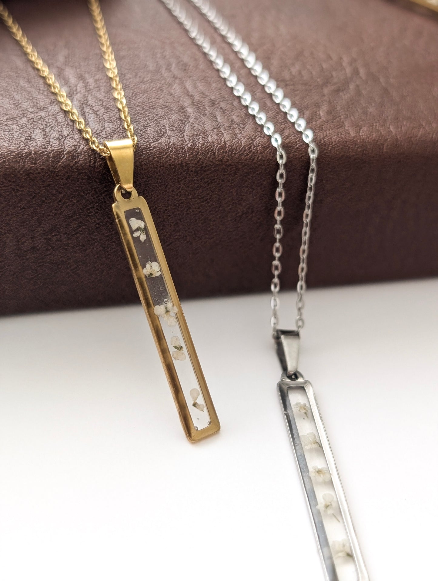 Tiny Delicate Wildflowers | Stainless Steel Necklace