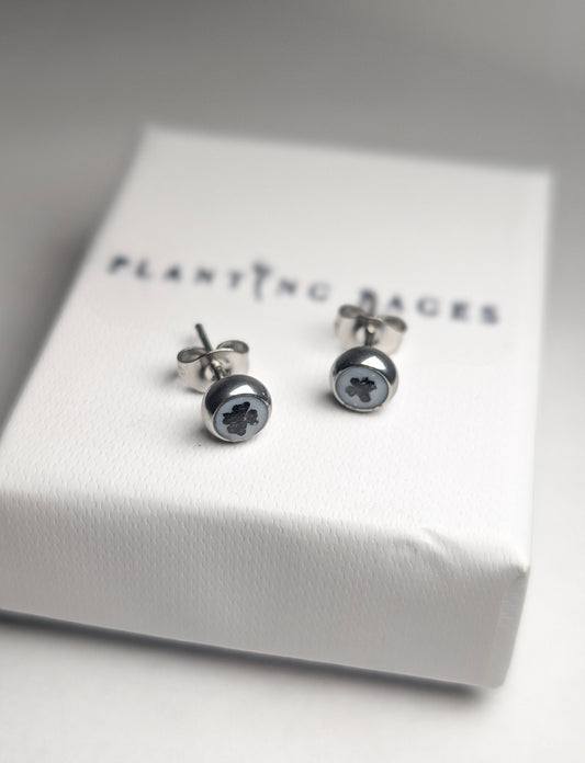 Ebony & Ivory | Small Stainless Steel Stud Earrings