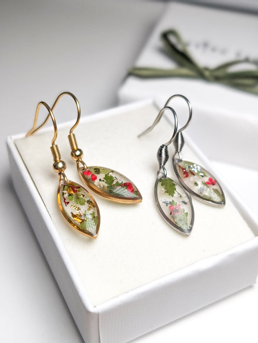 Marquise Botanica | French Hook Stainless Steel Earrings